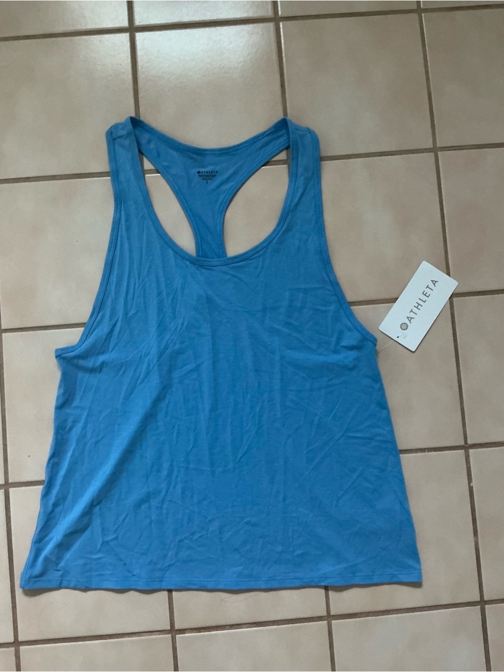 Athleta With Ease Sport Racerback Tank Cornflower Blue Sz S NWT!